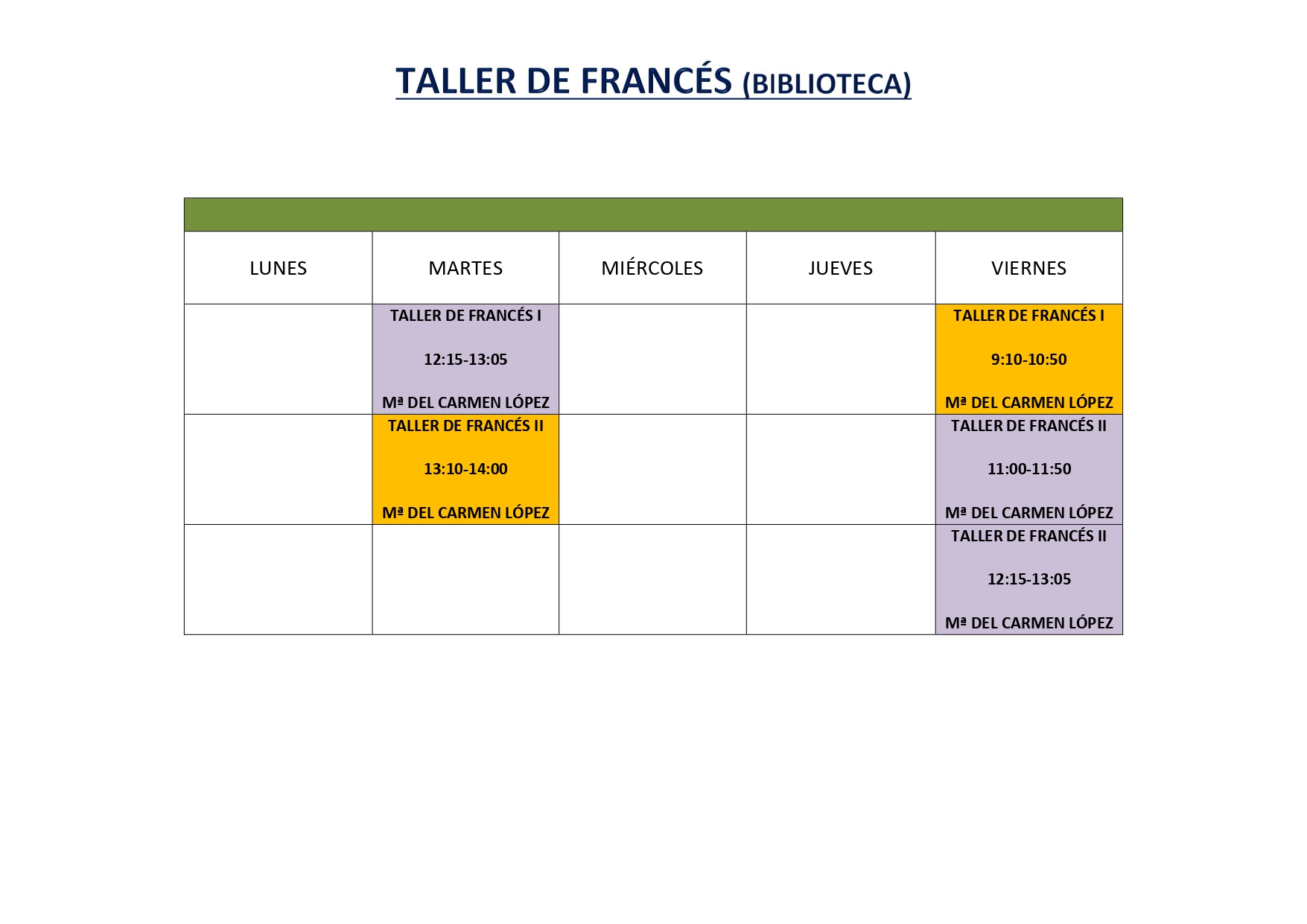 TALLLER DE FRANCES